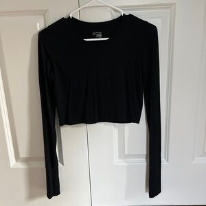 Aerie Black Fitted Long Sleeve athletic shirt
